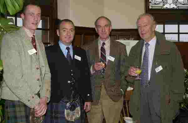 Lorne Cousin who composed and played pipe-tune 'Lady Linda McCartney', Pipe Major Ian McKerral of Kintyre Schools Pipe Band, Brian Olof and Norman Walker (guests)
